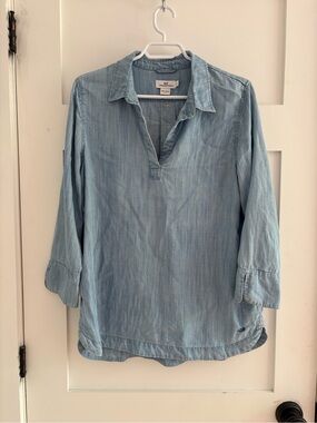Vineyard Vines chambray pullover tunic shirt size M